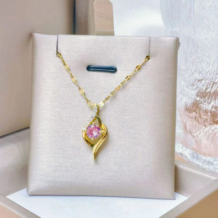 Blush Flame Crystal Pendant Necklace