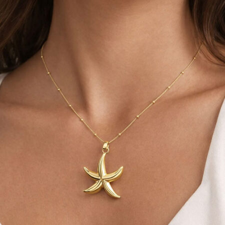 Gold Starfish Pendant Necklace
