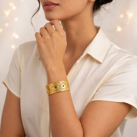 Textured Statement Gold Cuff Bracelet