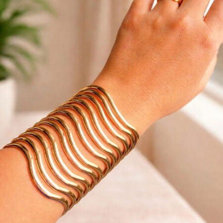 Waveform Layered Gold Cuff Bracelet