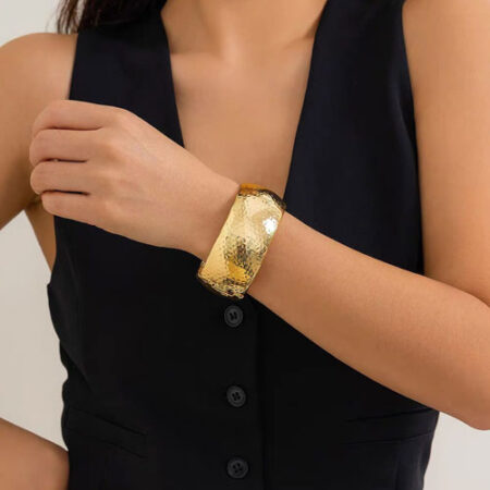 Hammered Gold Cuff Bracelet