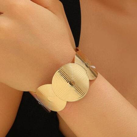 Concentric Disc Gold Statement Cuff