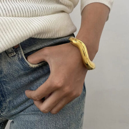 Sculpted Gold Cuff Bracelet