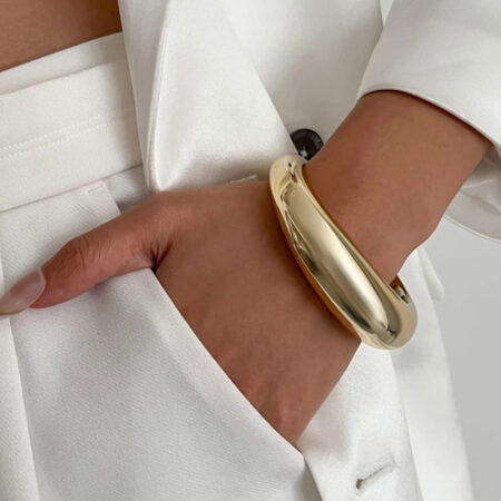 Sculpted Gold Statement Cuff Bracelet